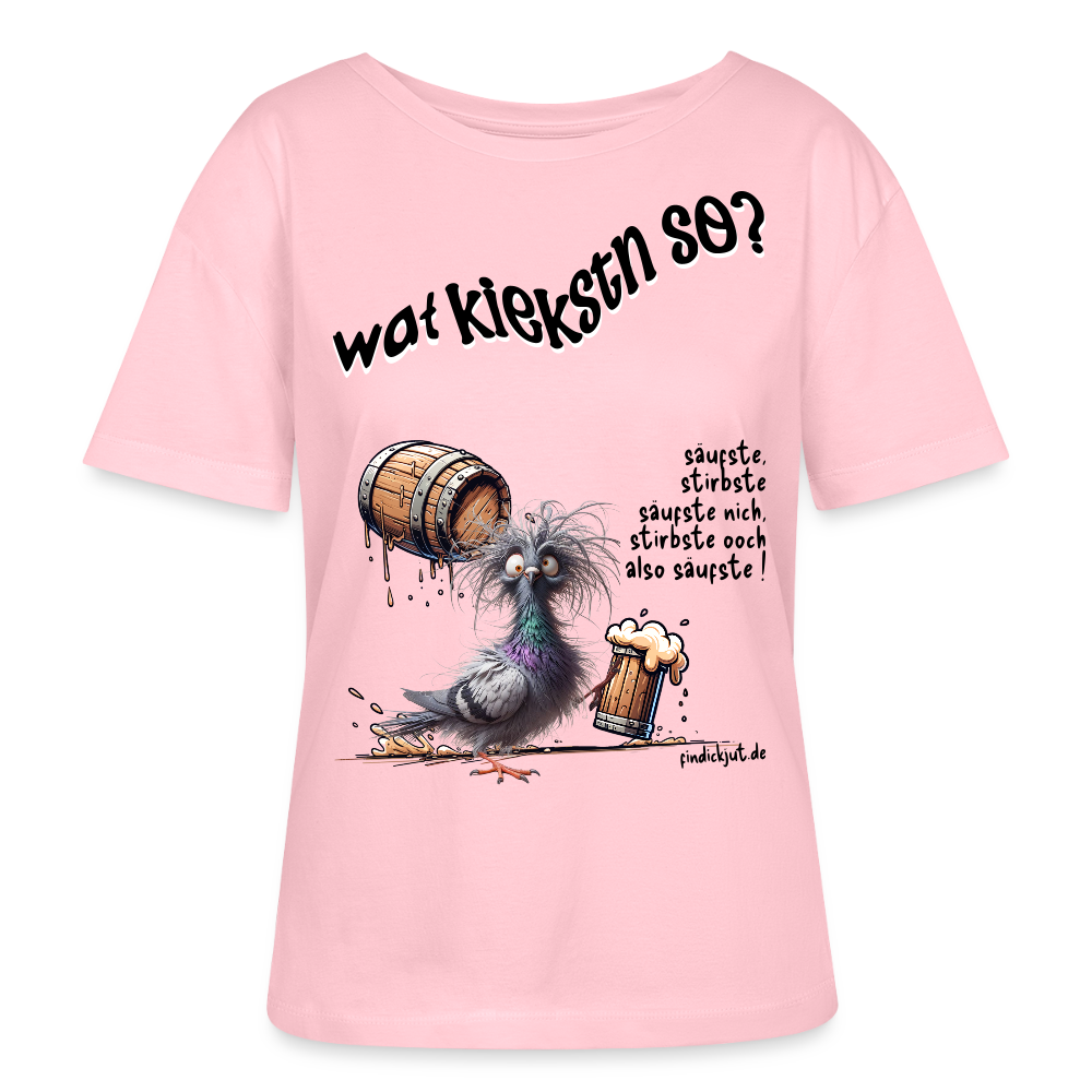 WAT KIEKSTN SO?-Rundhals Frauen Bio-T-Shirt - Hellrosa