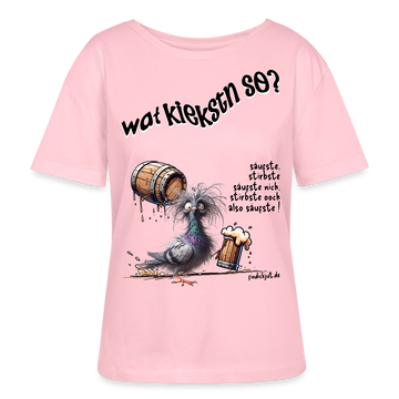 WAT KIEKSTN SO?-Rundhals Frauen Bio-T-Shirt - Hellrosa