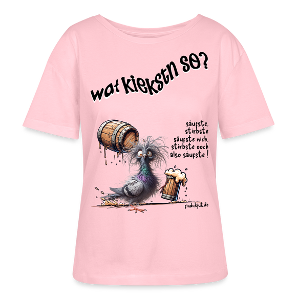 WAT KIEKSTN SO?-Rundhals Frauen Bio-T-Shirt - Hellrosa