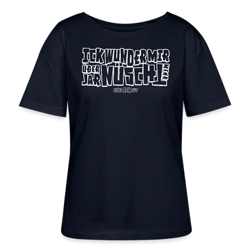 Berliner Spruch-ICK WUNDER MIR-Rundhals Frauen Bio-T-Shirt - Navy