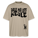 PASS MA UFF KEULE - Unisex Oversize Bio-T-Shirt BLASTER - Steingrau
