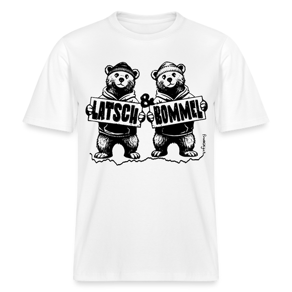 LATSCH & BOMMEL-relaxed fit Unisex Bio T-Shirt - Weiß