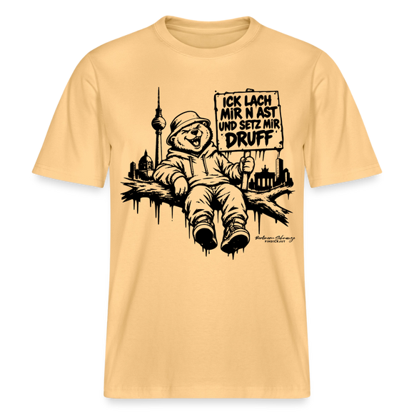 ICK LACH MIR N AST - RELAXED FIT Unisex Organic T-Shirt als Berlin Souvenir - Hellgelb