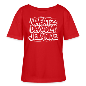 VAFATZ DA VOM JELÄNDE-Rundhals Frauen Bio-T-Shirt - Rot
