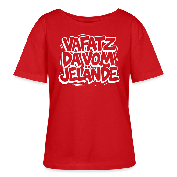 VAFATZ DA VOM JELÄNDE-Rundhals Frauen Bio-T-Shirt - Rot