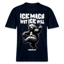 ICK MACH WAT ICK WILL-Relaxed Fit Unisex Bio-T-Shirt III - Navy