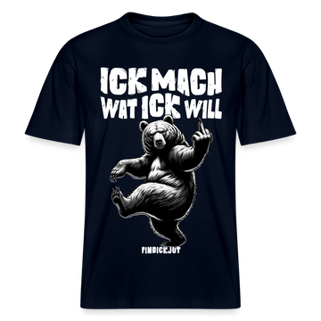ICK MACH WAT ICK WILL-Relaxed Fit Unisex Bio-T-Shirt III - Navy
