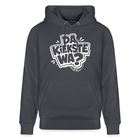DA KIEKSTE WA?-Unisex Bio-Hoodie-mit Berliner Spruch - Indigoblau