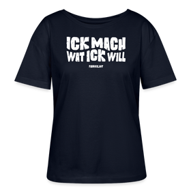 ICK MACH WAT ICK WILL-Rundhals Frauen Bio-T-Shirt - Navy