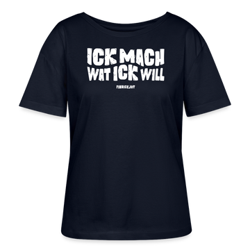 ICK MACH WAT ICK WILL-Rundhals Frauen Bio-T-Shirt - Navy