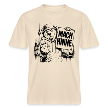 Berlin Souvenir mit Berliner Schnauze-MACH HINNE- RELAXED FIT Unisex Organic T-Shirt - Natur
