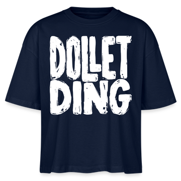 DOLLET DING-Frauen Boxy Bio-T-Shirt - Navy