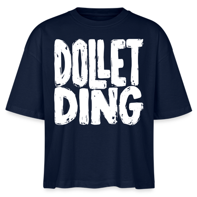 DOLLET DING-Frauen Boxy Bio-T-Shirt - Navy