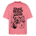 JANZ BERLIN IS EENE WOLKE-Der kiffende Berlin Bär-Oversized Unisex Bio T-Shirt - Pink 