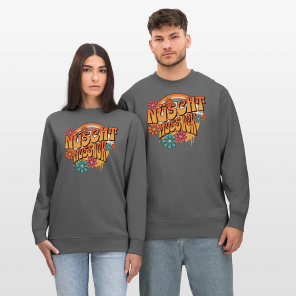BERLINER RETRO-NÜSCHT MUSS ICK-Unisex Bio-Sweatshirt - Anthrazit