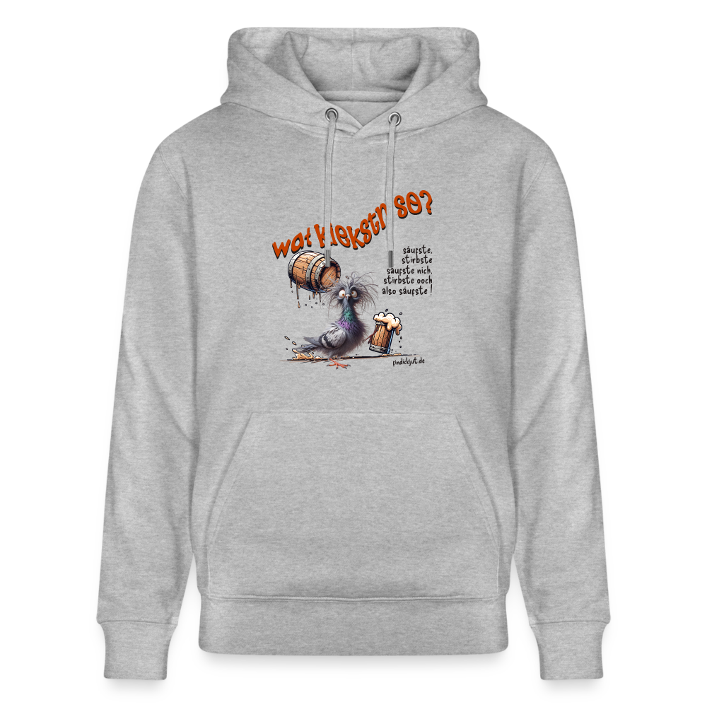 WAT KIEKSTN SO - Unisex Bio-Hoodie - Grau meliert