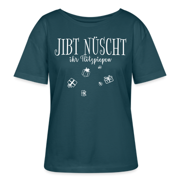 JIBT NÜSCHT IHR FLITZPIEPEN-Rundhals Frauen Bio-T-Shirt - Dunkles Petrol