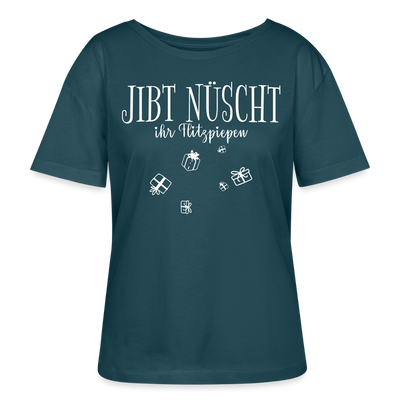 JIBT NÜSCHT IHR FLITZPIEPEN-Rundhals Frauen Bio-T-Shirt - Dunkles Petrol