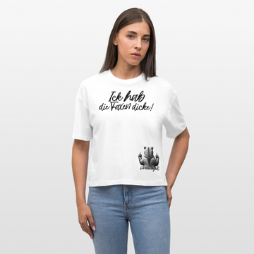 ICK HAB DIE FAXEN DICKE!-Frauen Boxy Bio-T-Shirt - Weiß