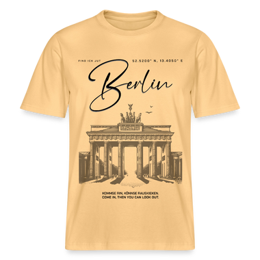BERLIN Souvenir-Relaxed Fit Unisex Bio-T-Shirt - Hellgelb
