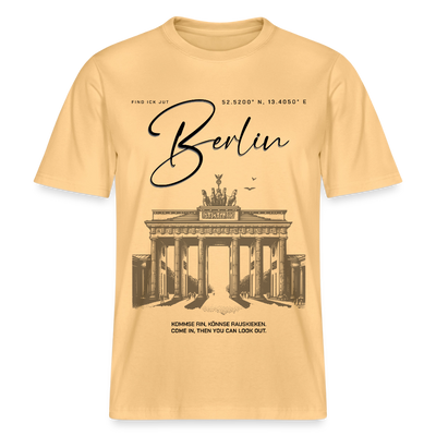 BERLIN Souvenir-Relaxed Fit Unisex Bio-T-Shirt - Hellgelb
