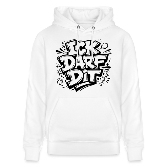 Berliner Spruch-ICK DARF DIT-Unisex Bio-Hoodie - Weiß