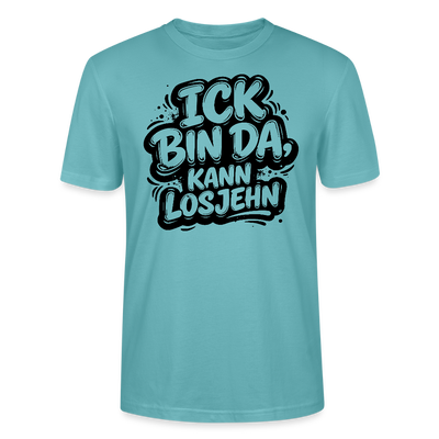 Berlin Shirt-Unisex Bio T-Shirt-ICK BIN DA, KANN LOSJEHN - Pastelltürkis