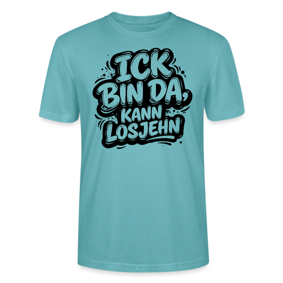 Berlin Shirt-Unisex Bio T-Shirt-ICK BIN DA, KANN LOSJEHN - Pastelltürkis