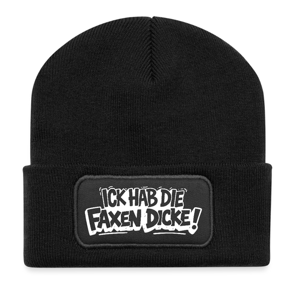 ICK HAB DIE FAXEN DICKE-Recycelte Patch Beanie - Schwarz