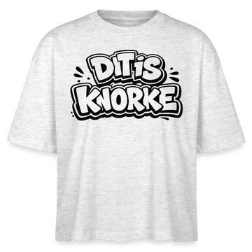 DIT IS KNORKE-Frauen Boxy Bio-T-Shirt - Weiß meliert