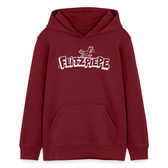 FLITZPIEPE-Teenager Bio-Hoodie - Burgunderrot