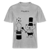 Lockeres Relaxed Fit Berlin Shirt „OHNE WORTE“ aus Bio-Baumwolle mit schwarzem Print: der Berliner Bär als doodleartige Zeichnung, der mit seinem Zauberstab einen Mittelfinger aus einem Zylinderhut hervorzaubert.- Grau meliert