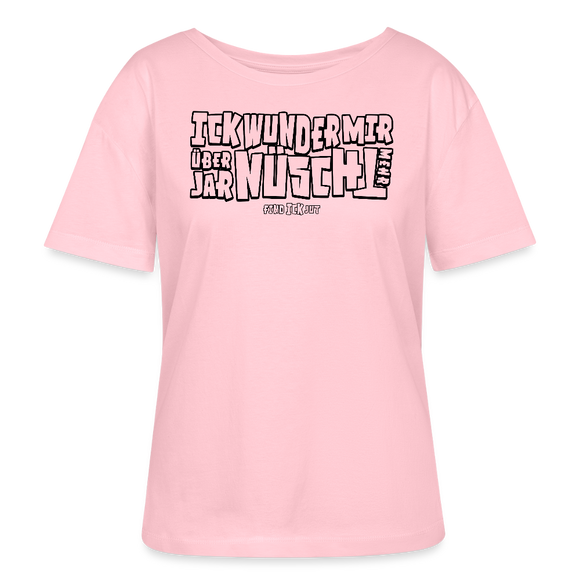 Berliner Spruch-ICK WUNDER MIR-Rundhals Frauen Bio-T-Shirt - Hellrosa