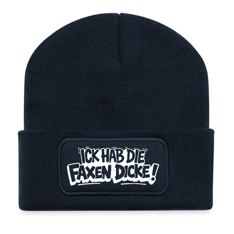 ICK HAB DIE FAXEN DICKE-Recycelte Patch Beanie - French Navy