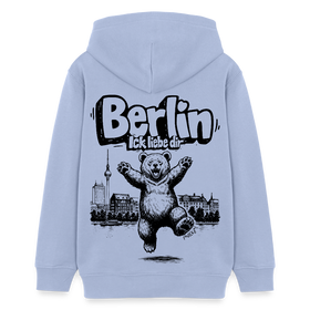 Berlin Souvenir-Teenager Bio-Hoodie-BERLIN ICK LIEBE DIR - Sky