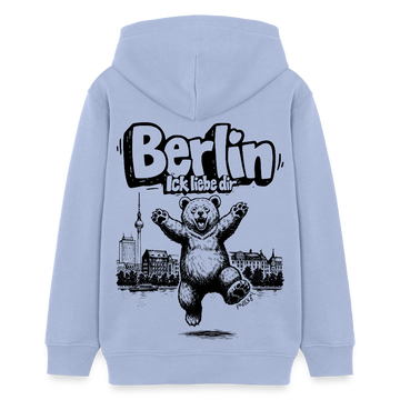 Berlin Souvenir-Teenager Bio-Hoodie-BERLIN ICK LIEBE DIR - Sky