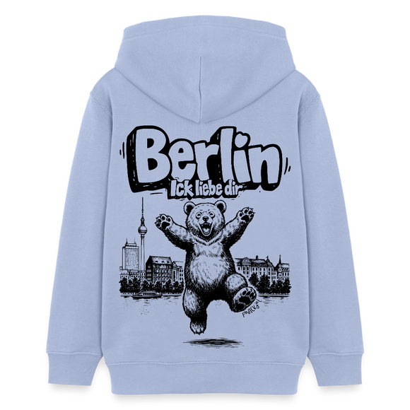 Berlin Souvenir-Teenager Bio-Hoodie-BERLIN ICK LIEBE DIR - Sky