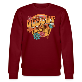 BERLINER RETRO-NÜSCHT MUSS ICK-Unisex Bio-Sweatshirt - Burgunderrot