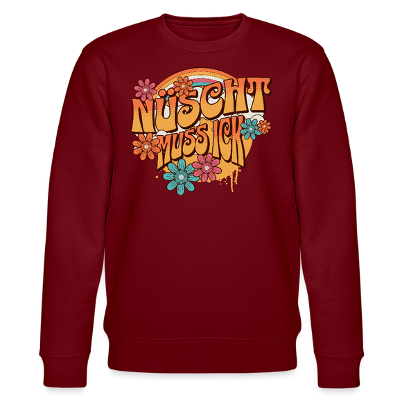 BERLINER RETRO-NÜSCHT MUSS ICK-Unisex Bio-Sweatshirt - Burgunderrot