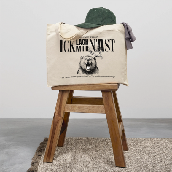 ICK LACH MIR N AST-Einkaufstasche - Naturweiß