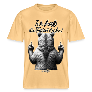 Ick hab die Faxen dicke!-Relaxed Fit Unisex Bio-T-Shirt - Hellgelb
