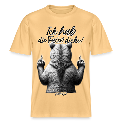Ick hab die Faxen dicke!-Relaxed Fit Unisex Bio-T-Shirt - Hellgelb