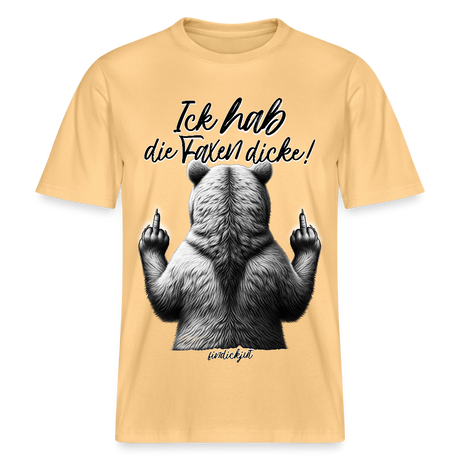 Ick hab die Faxen dicke!-Relaxed Fit Unisex Bio-T-Shirt - Hellgelb