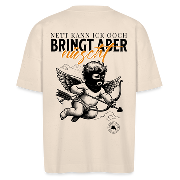 NETT KANN ICK-Unisex Oversize Bio-T-Shirt - Naturweiß