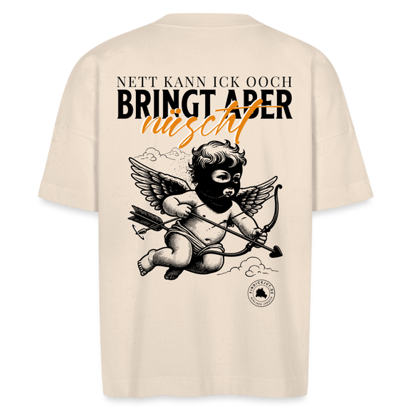 NETT KANN ICK-Unisex Oversize Bio-T-Shirt - Naturweiß