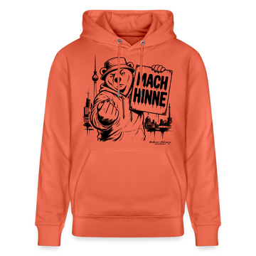 Berlin Souvenir mit Berliner Schnauze-MACH HINNE-Unisex Bio-Hoodie - Hellrot