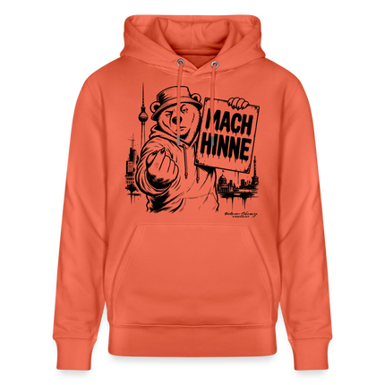 Berlin Souvenir mit Berliner Schnauze-MACH HINNE-Unisex Bio-Hoodie - Hellrot