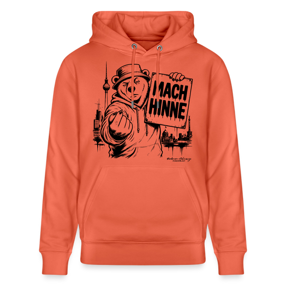 Berlin Souvenir mit Berliner Schnauze-MACH HINNE-Unisex Bio-Hoodie - Hellrot