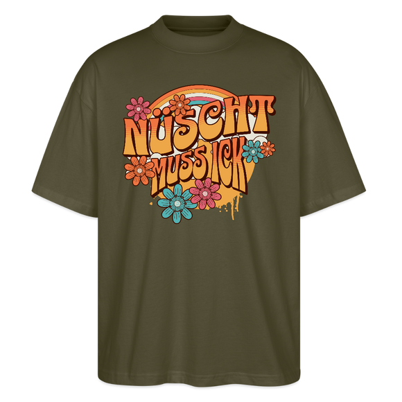 BERLINER RETRO-NÜSCHT-Oversized Unisex Bio T-Shirt - Khaki
