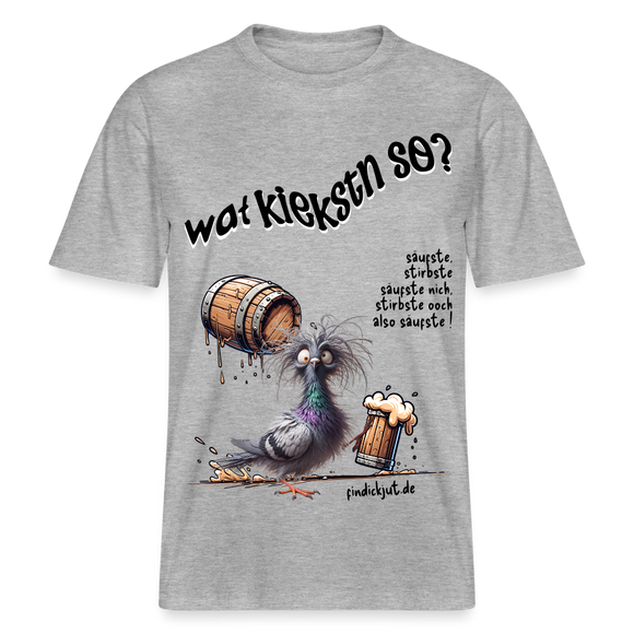 WAT KIEKSTN SO? - Relaxed Fit Unisex Bio-T-Shirt - Grau meliert